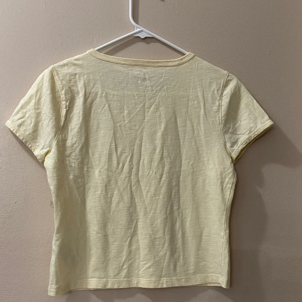 J. Crew Women's Light Yellow Short Sleeve Tee